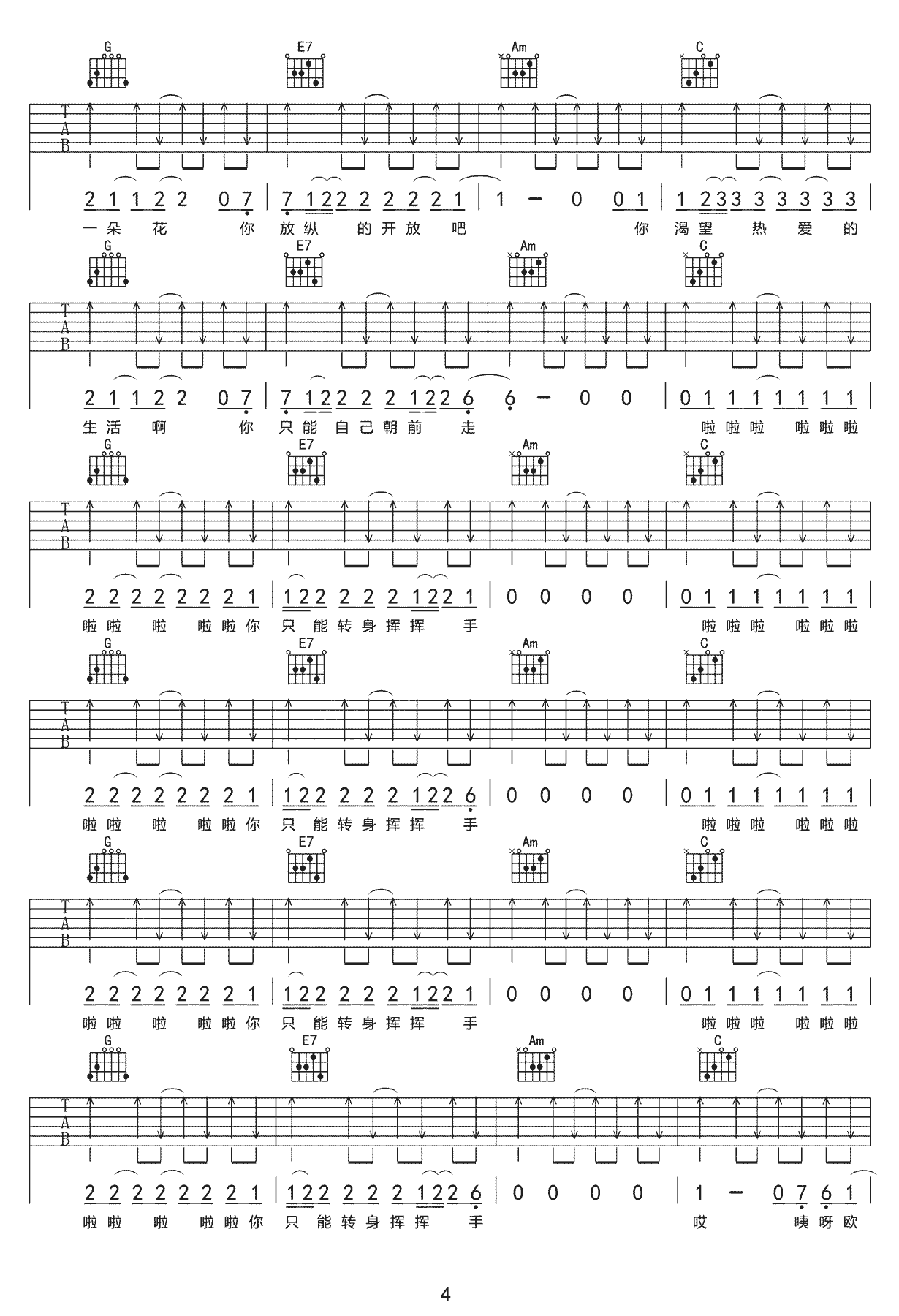 过期的青春吉他谱,原版解忧邵帅歌曲,简单E调弹唱教学,网络转载版六线指弹简谱图
