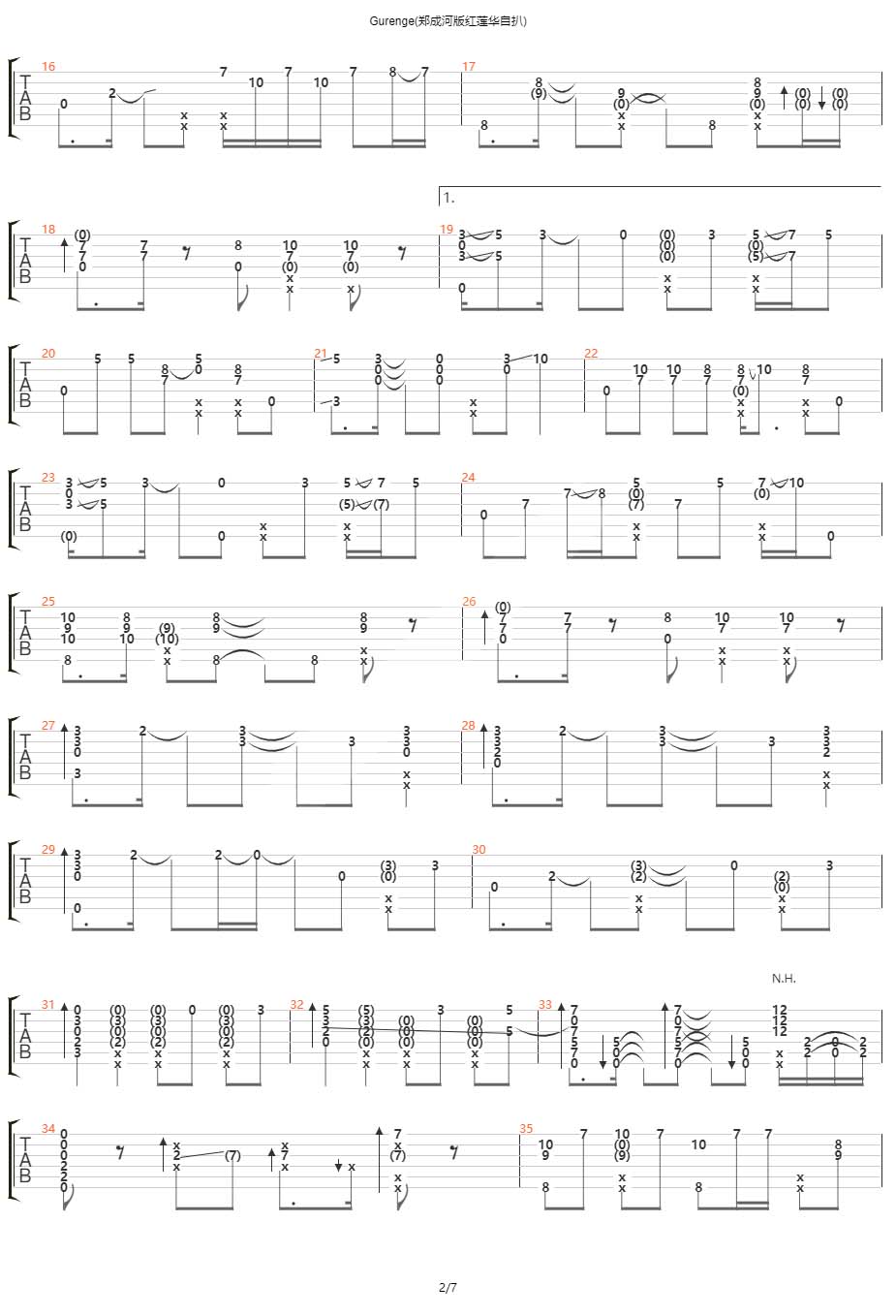 Gurenge吉他谱,原版AmeliaKhor歌曲,简单指弹_弹唱教学,红莲华版六线指弹简谱图