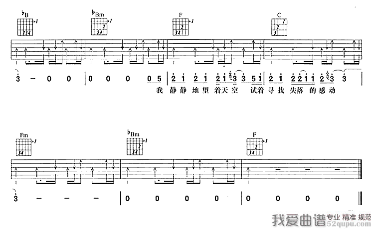 天空吉他谱,原版蔡依林歌曲,简单F调弹唱教学,我爱曲谱版六线指弹简谱图