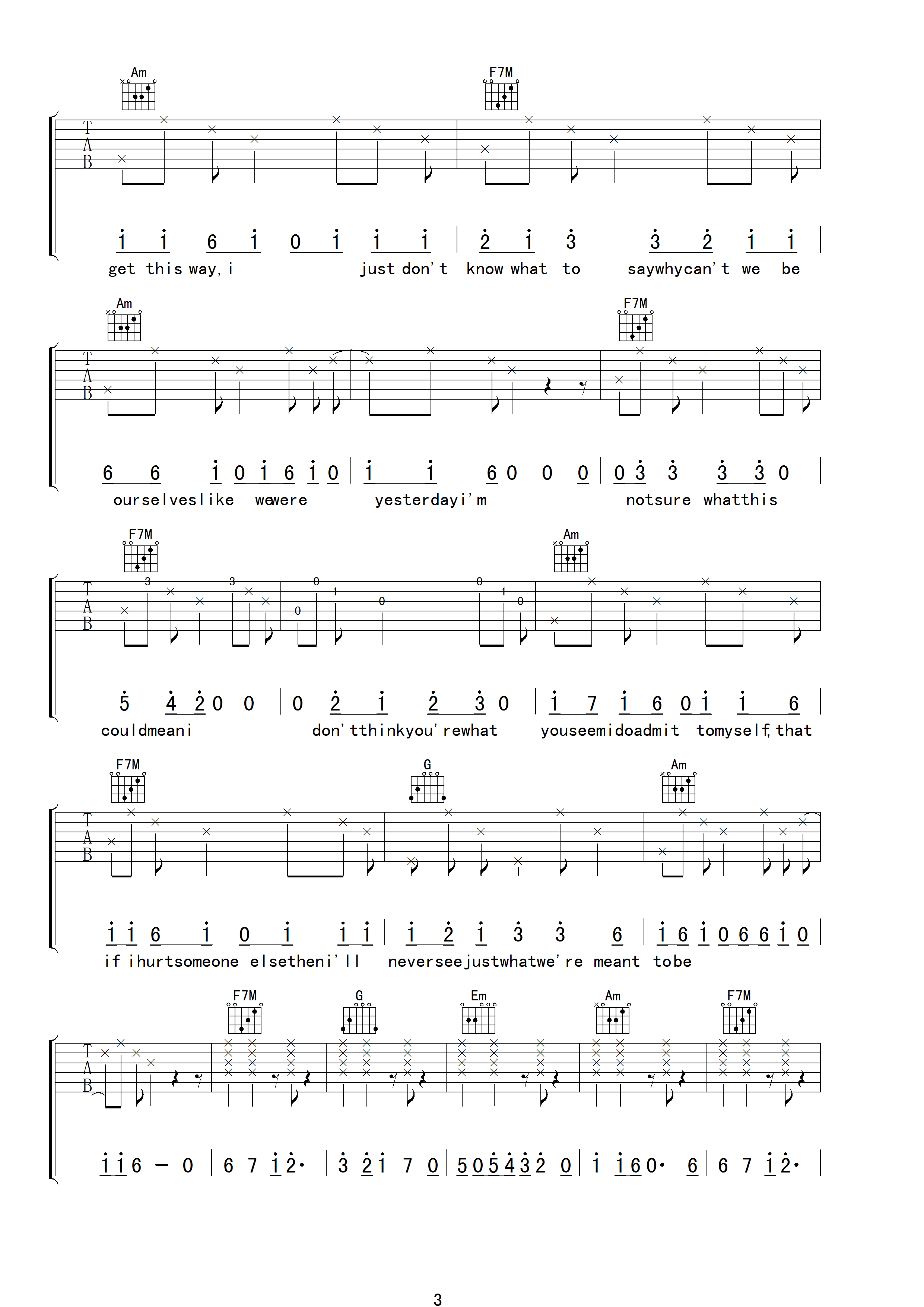 BizarreLoveTriangle吉他谱,原版NewOrder歌曲,简单C调弹唱教学,小叶歌吉他版六线指弹简谱图