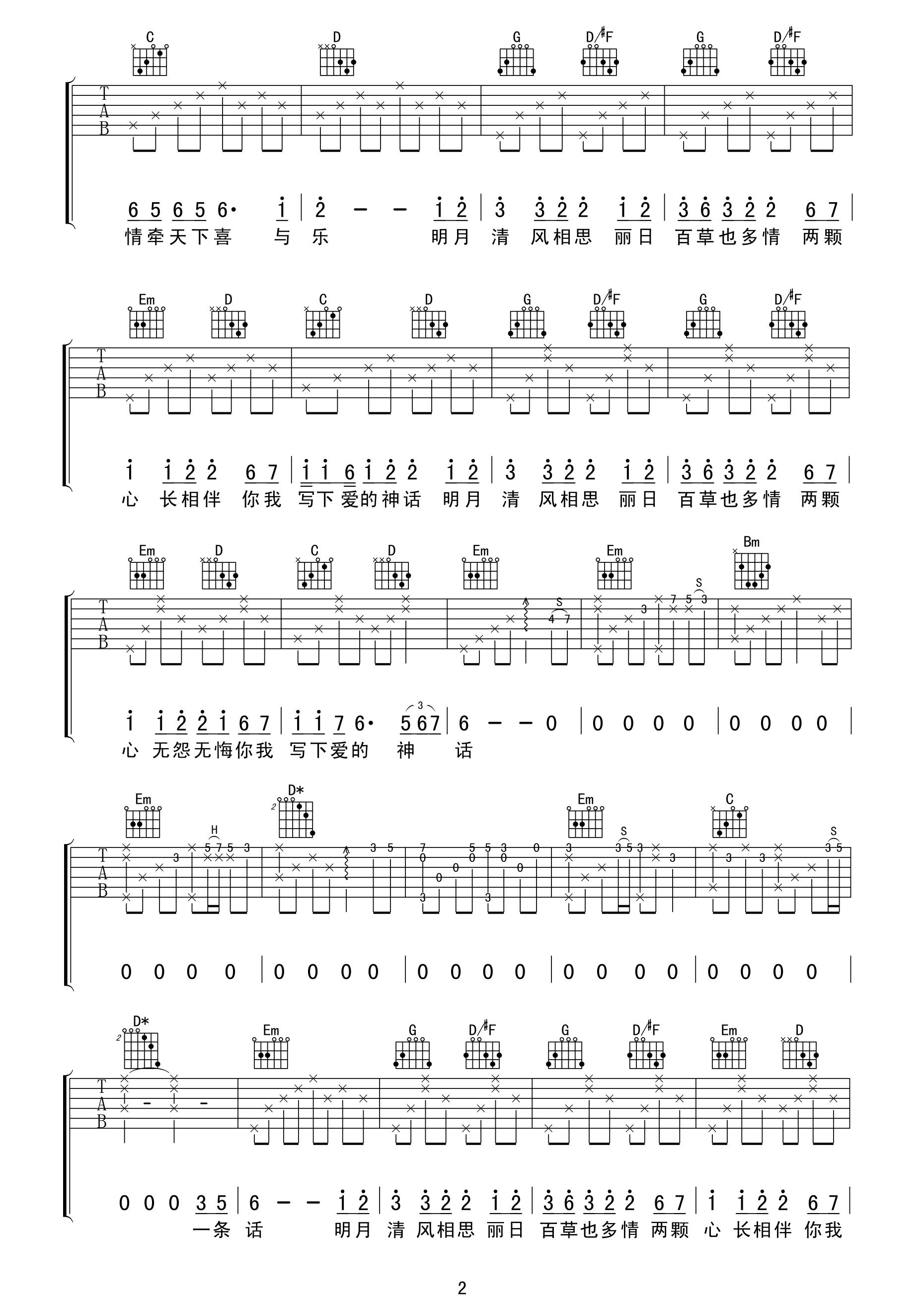 康美之恋吉他谱,原版谭晶歌曲,简单G调弹唱教学,喀什怒放版六线指弹简谱图