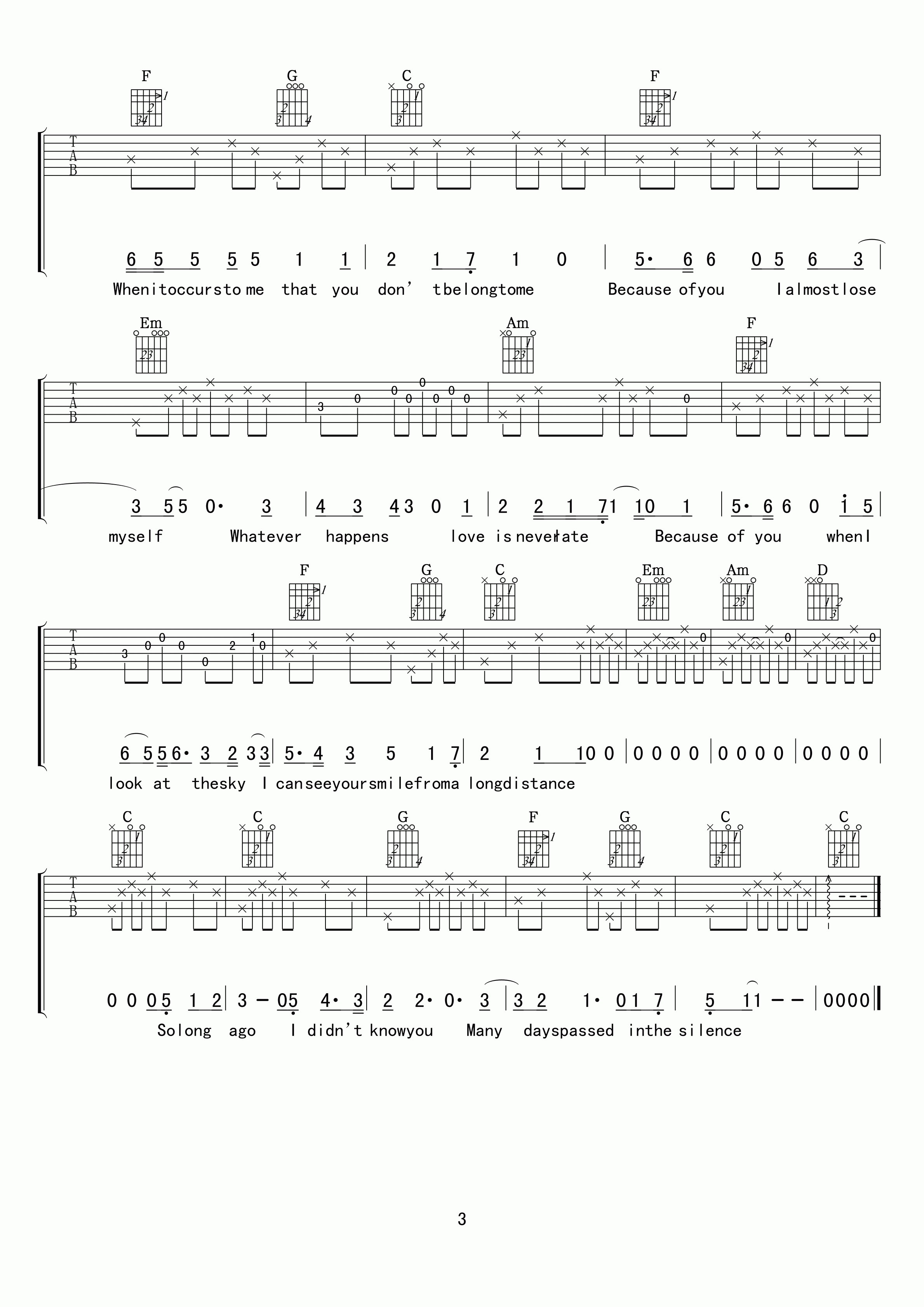 Solongago吉他谱,原版drycell歌曲,简单D调弹唱教学,小叶歌吉他版六线指弹简谱图