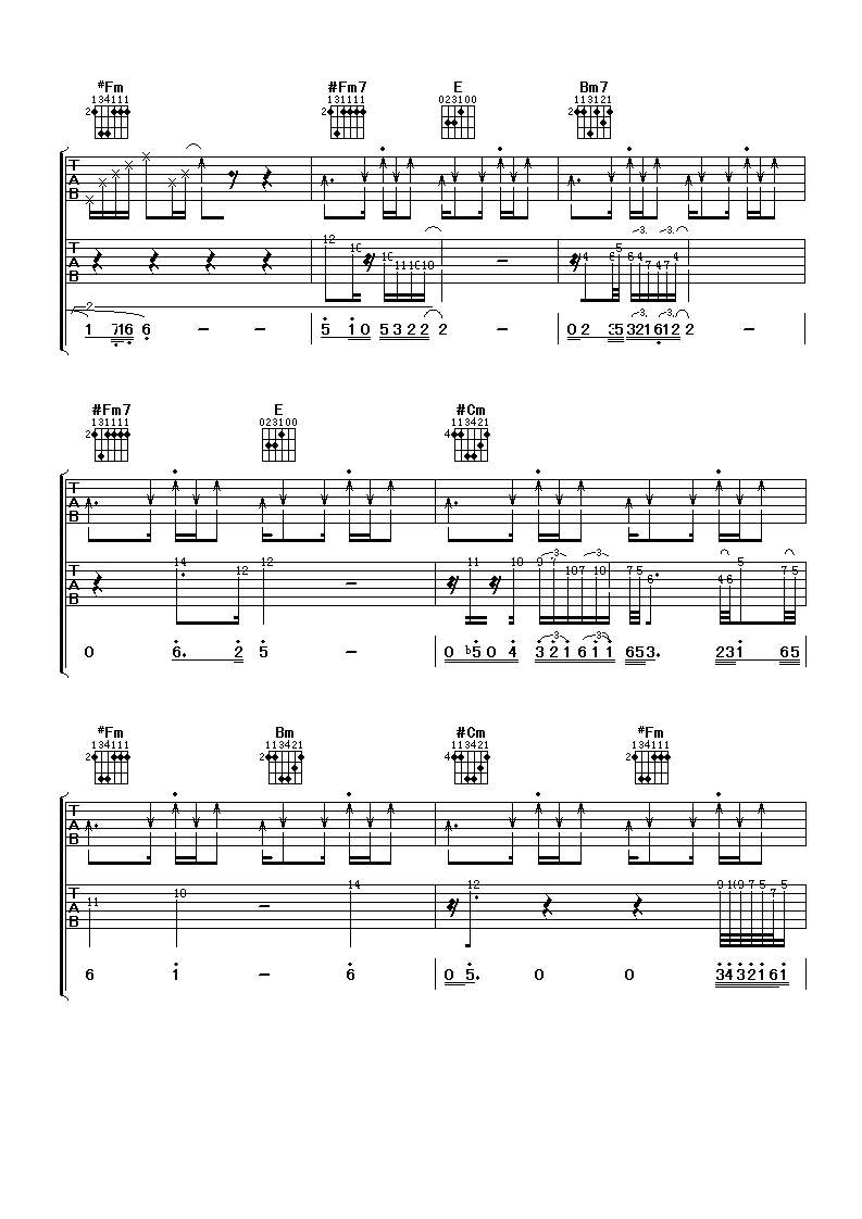 光荣吉他谱,原版bobo歌曲,简单A调弹唱教学,网络转载版六线指弹简谱图