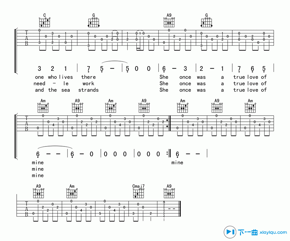 斯卡布罗的集市吉他谱,原版PaulSimonArtGarfunk歌曲,简单G调弹唱教学,17吉他版六线指弹简谱图