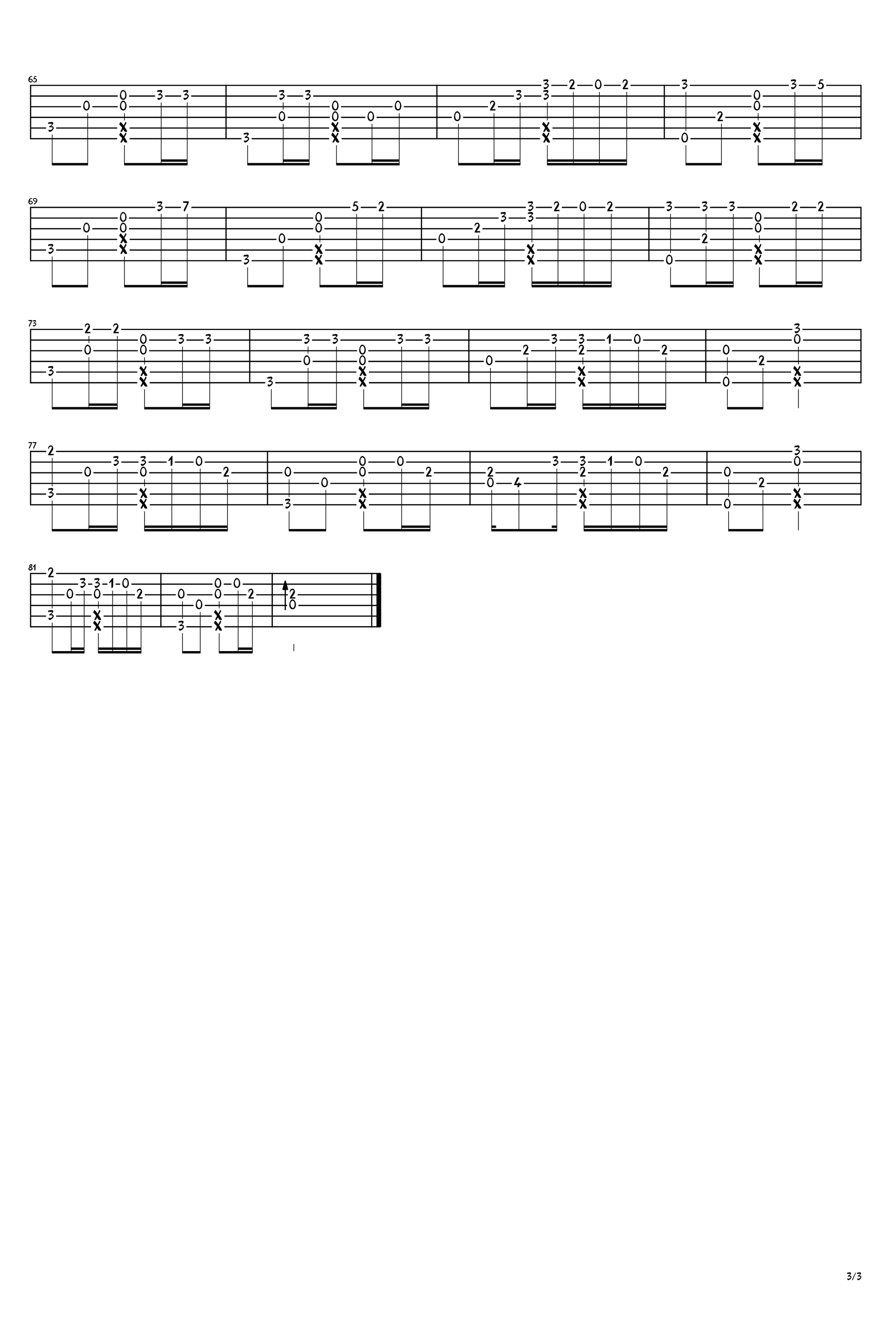 来自天堂的魔鬼指弹谱,邓紫棋歌曲,简单指弹教学简谱,吴先生六线谱图片