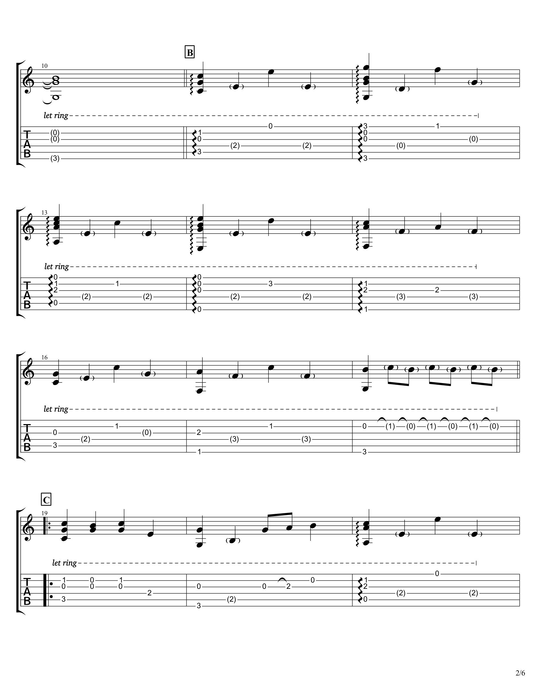 卡农吉他谱,作佚名歌曲,简单指弹教学简谱,墨音堂六线谱图片