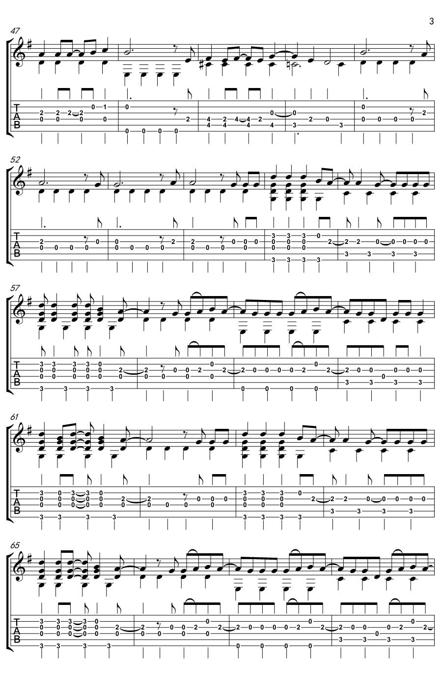 前前世世指弹谱,原版RADWIMPS歌曲,简单C调弹唱教学,网络转载版六线指弹简谱图