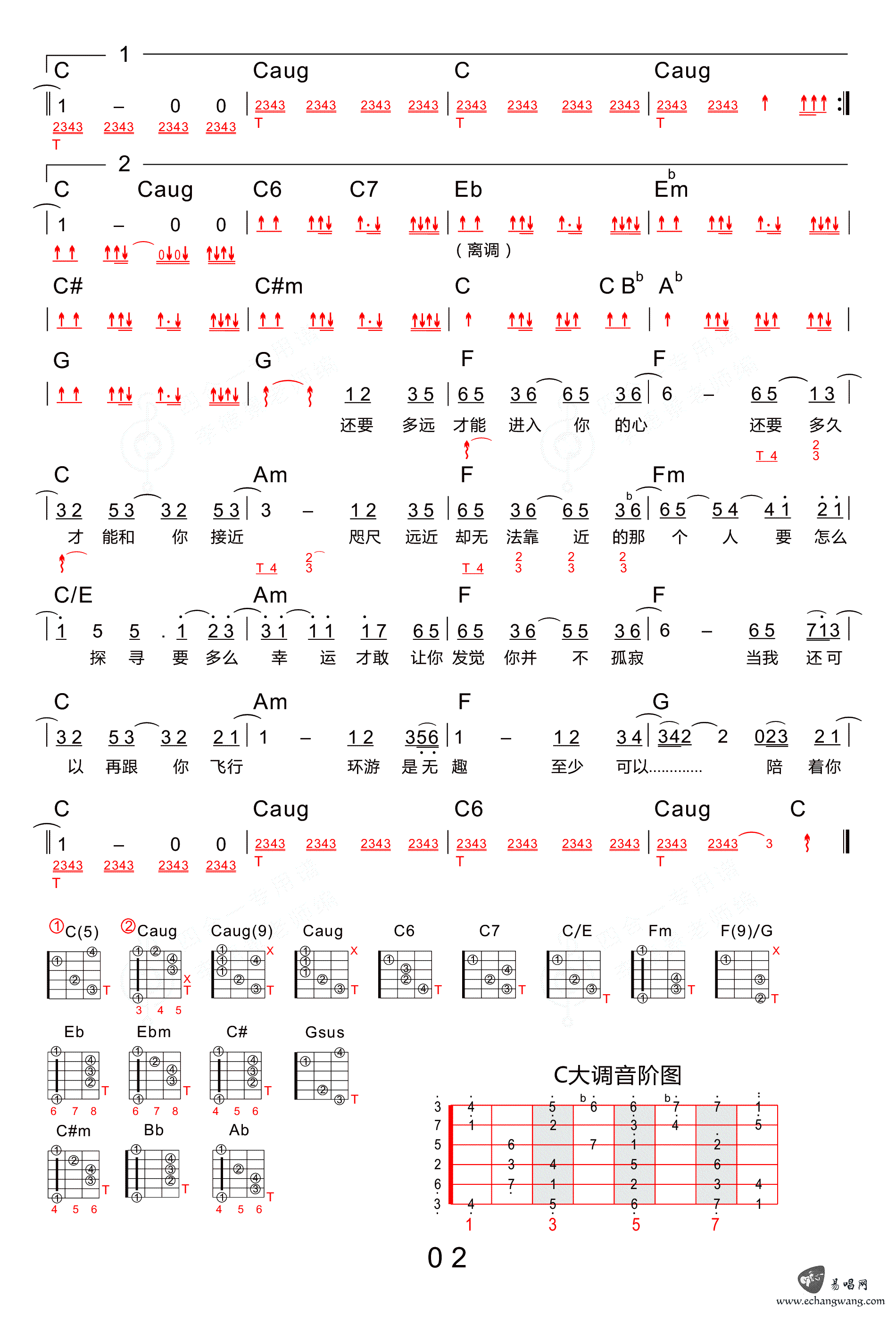 水星记吉他谱,郭顶歌曲,简单指弹教学简谱,木棉道四合一六线谱图片