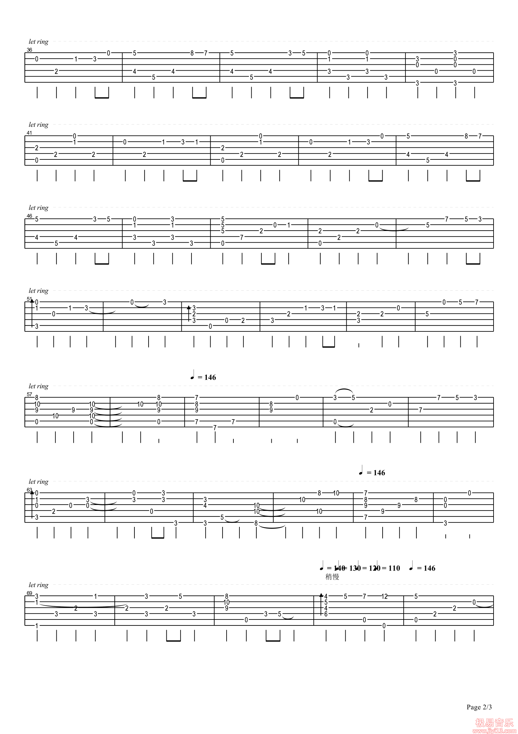 宁次之死吉他指弹谱完整版_动漫火吉他谱,简单原版指弹曲谱,动漫歌曲高清六线乐谱