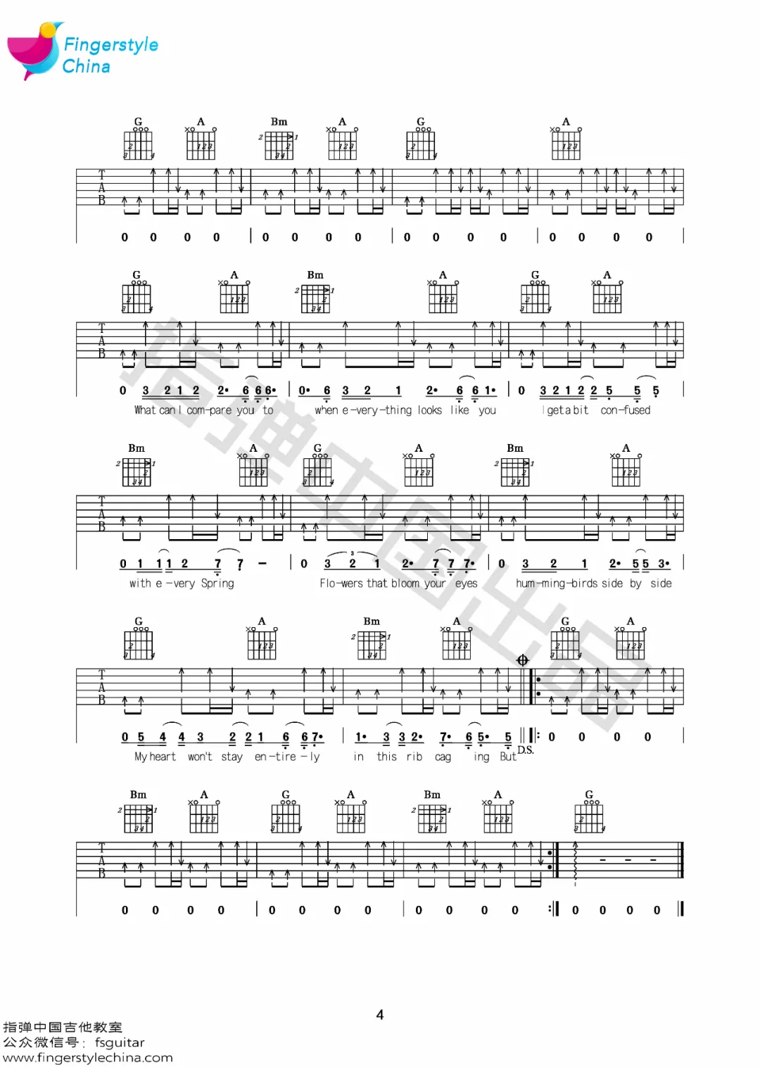 The WeepiesTake吉他谱,简单D调原版弹唱曲谱,The W高清六线谱图片