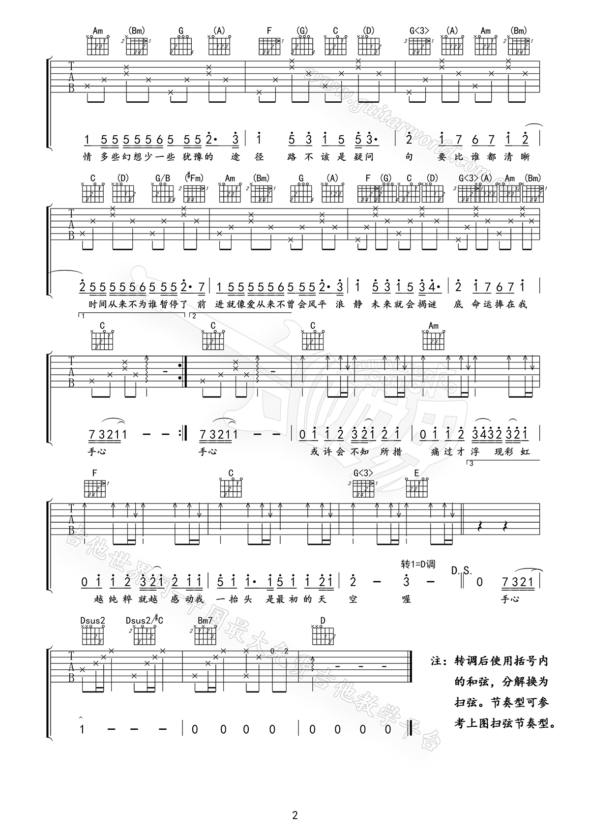 以后要做的事吉他谱,原版林俊杰歌曲,简单C调指弹曲谱,高清六线乐谱