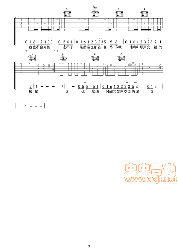 小情歌吉他谱,原版歌曲,简单D调弹唱教学,六线谱指弹简谱3张图