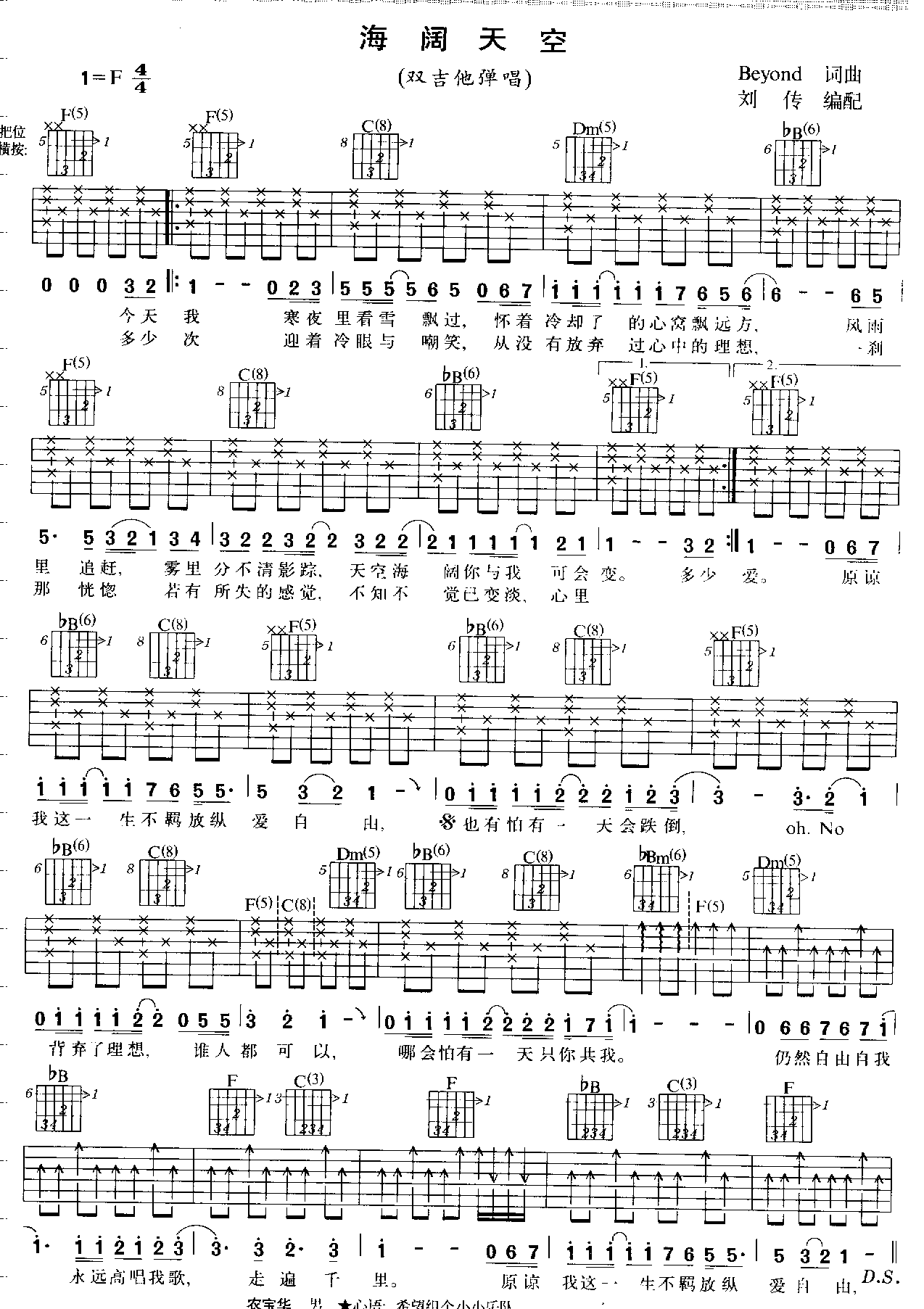 1967吉他谱_gontiti_C调双吉他独奏 - 吉他世界