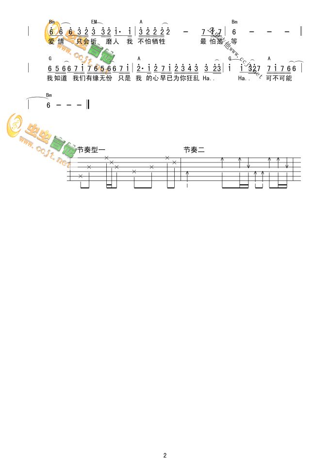 只想做你的男人吉他谱,原版歌曲,简单D调弹唱教学,六线谱指弹简谱2张图