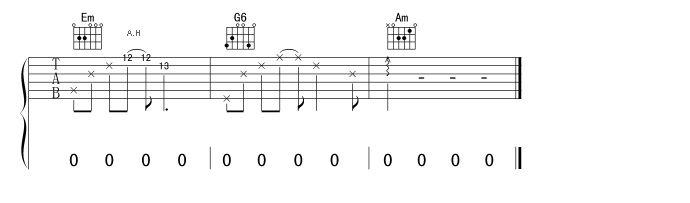秋天吉他谱,原版歌曲,简单C调弹唱教学,六线谱指弹简谱4张图