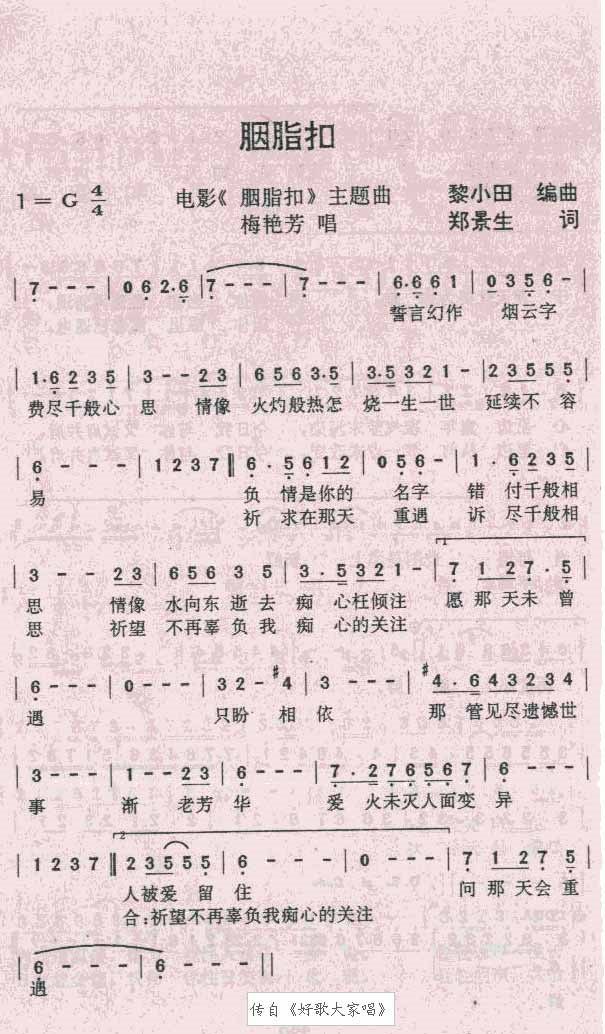 海阔天空吉他谱,原版歌曲,简单G调弹唱教学,六线谱指弹简谱1张图