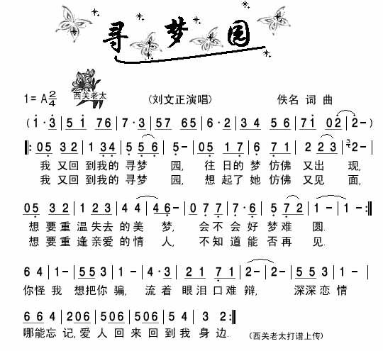 寻梦园吉他谱,原版歌曲,简单A调弹唱教学,六线谱指弹简谱1张图