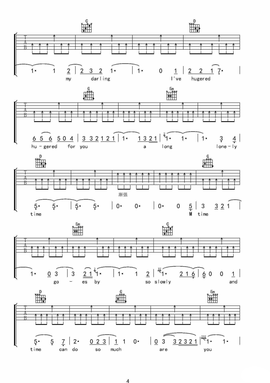 人鬼情未了吉他谱,Bobby Hatfield歌曲,G调指弹简谱,新手弹唱