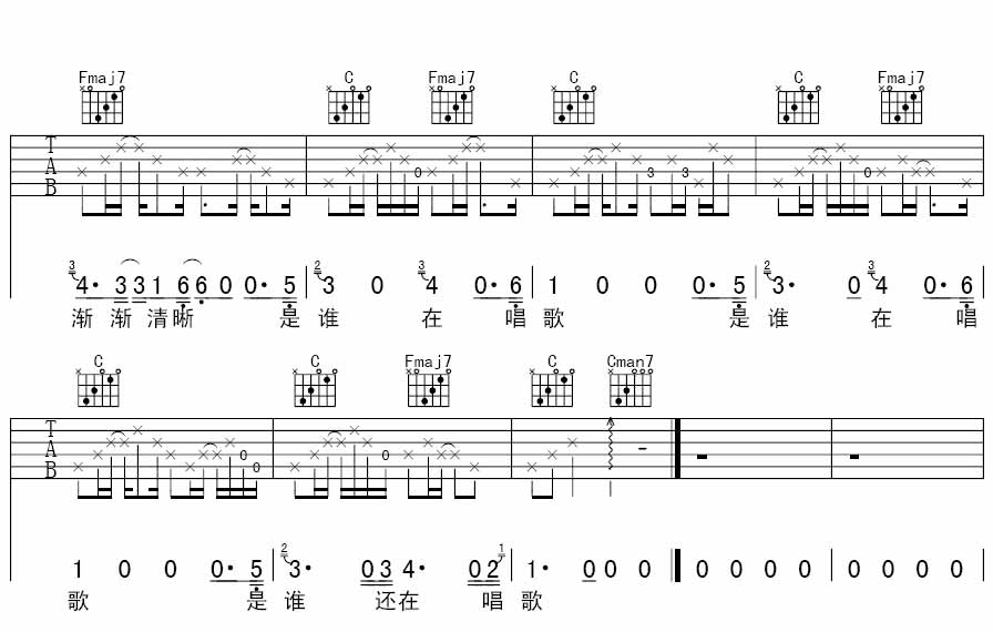 红色气球吉他谱,原版歌曲,简单C调弹唱教学,六线谱指弹简谱3张图