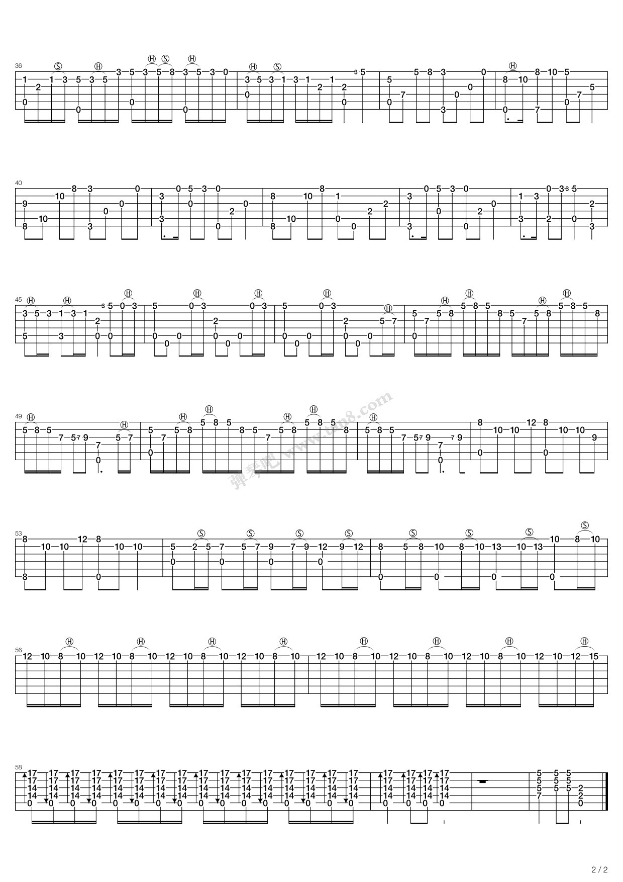 赛马吉他谱,原版歌曲,简单C调弹唱教学,六线谱指弹简谱2张图
