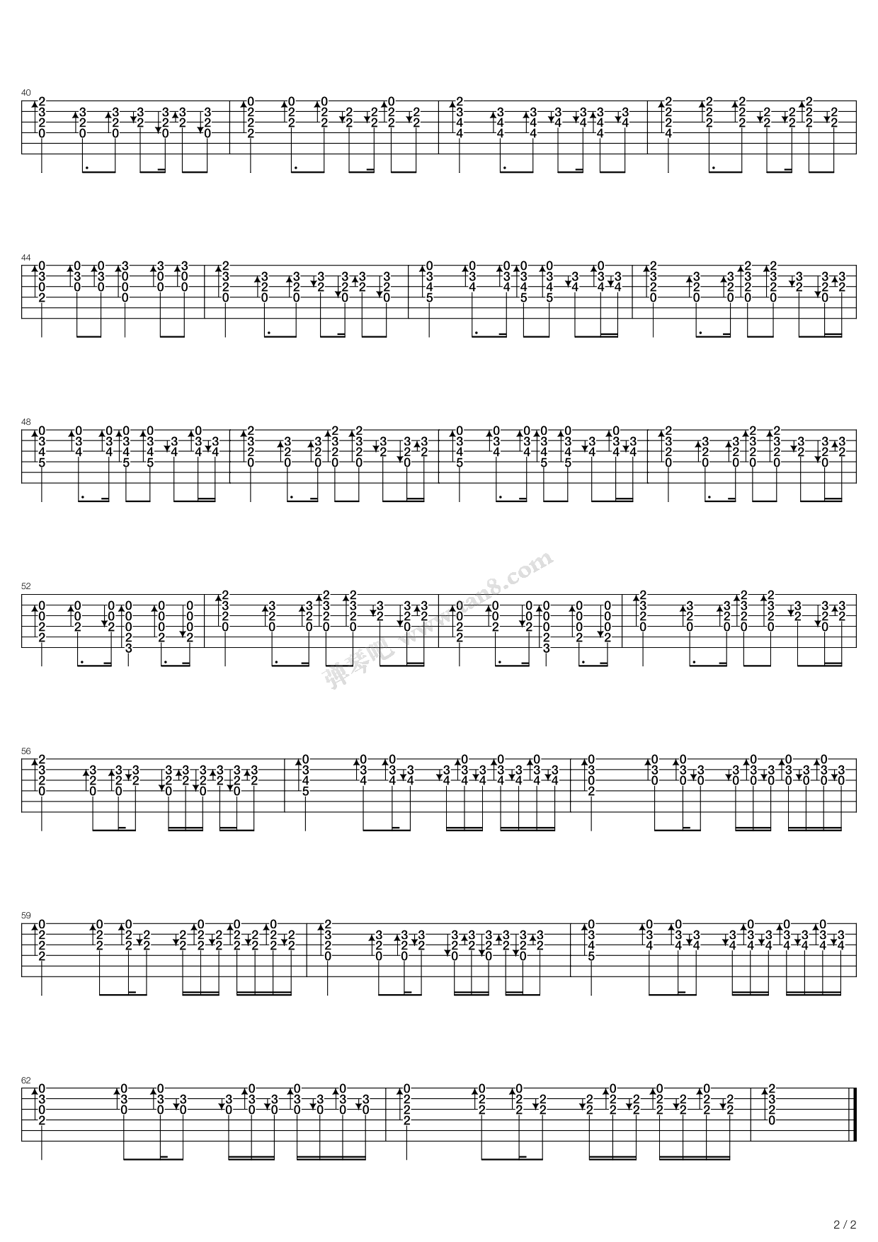 笑着哭吉他谱,原版歌曲,简单C调弹唱教学,六线谱指弹简谱12张图