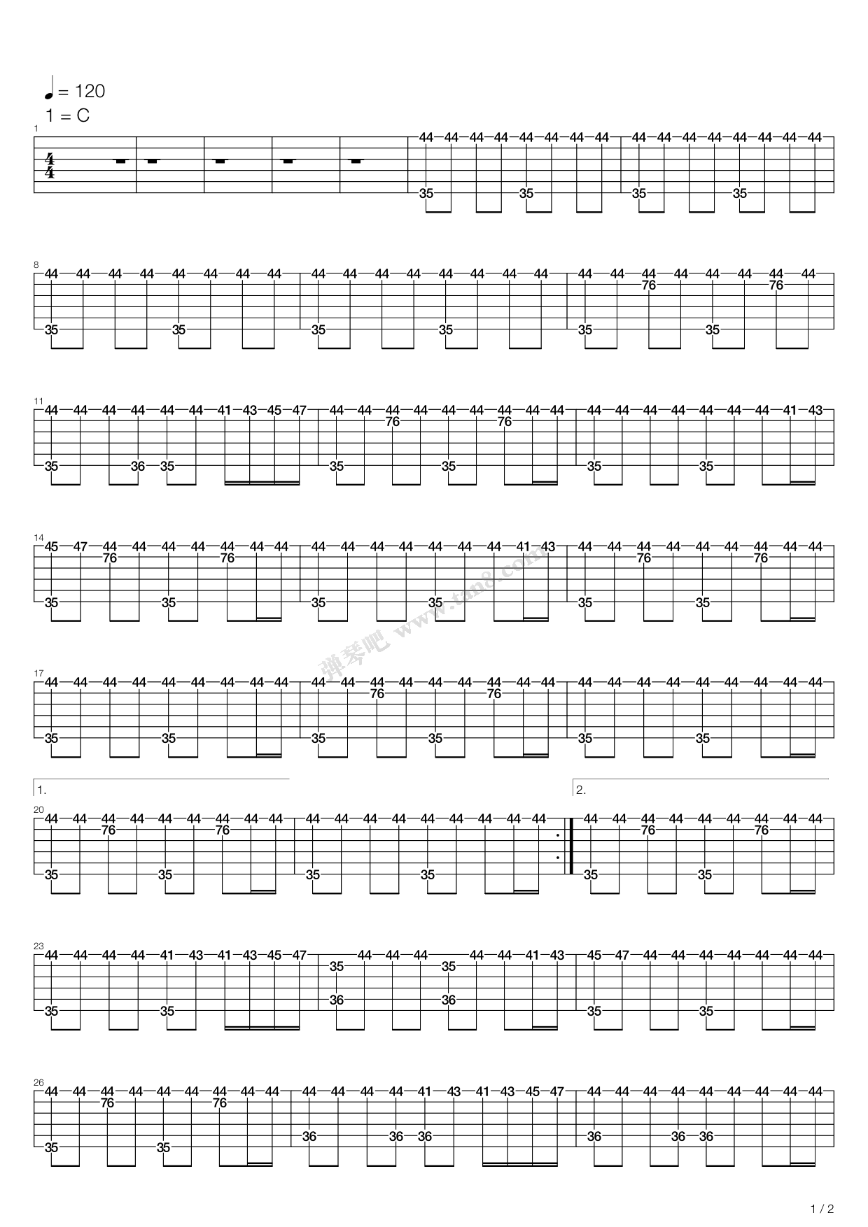 风雨无阻吉他谱,原版歌曲,简单C调弹唱教学,六线谱指弹简谱5张图