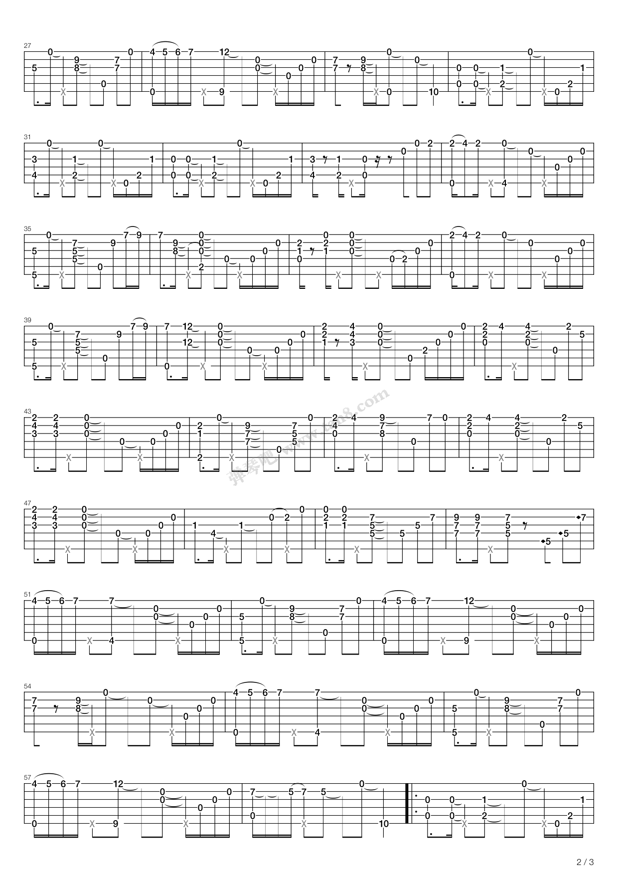 gohome吉他谱,原版歌曲,简单C调弹唱教学,六线谱指弹简谱3张图