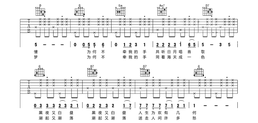 花心吉他谱,原版歌曲,简单G调弹唱教学,六线谱指弹简谱4张图