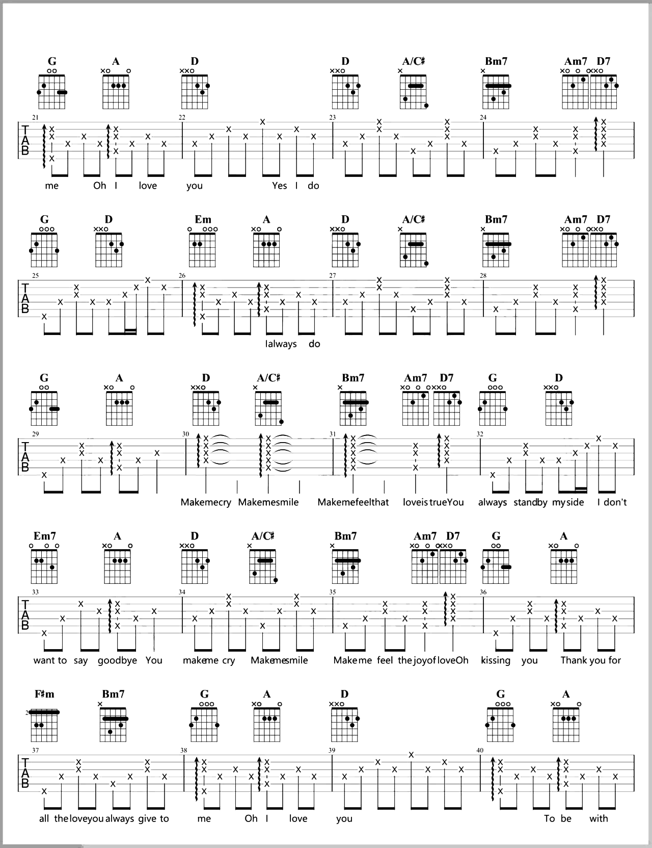 ALittleLove吉他谱,原版歌曲,简单D调弹唱教学,六线谱指弹简谱2张图