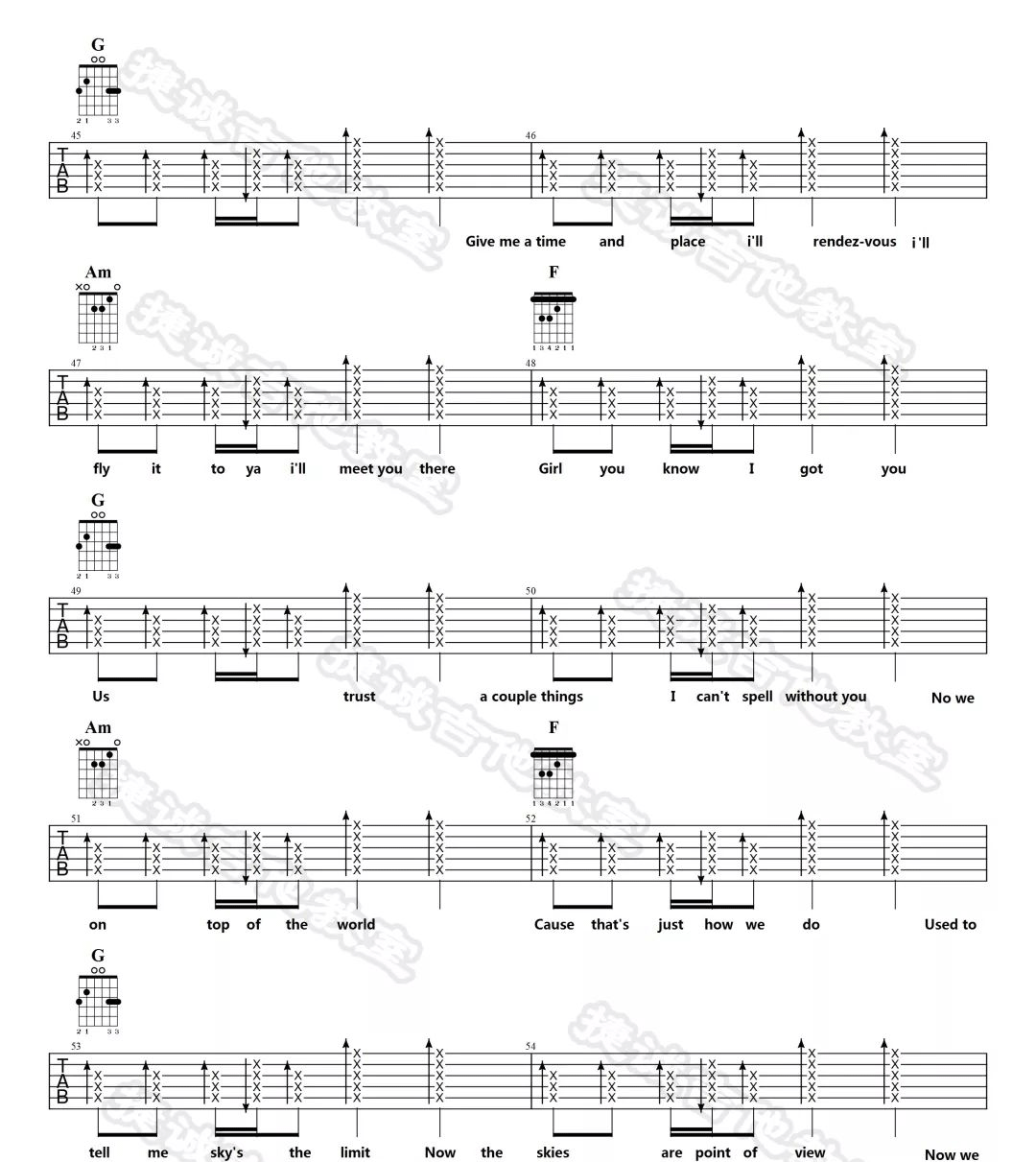 AsLongAsYouLoveMe吉他谱,原版歌曲,简单C调弹唱教学,六线谱指弹简谱9张图