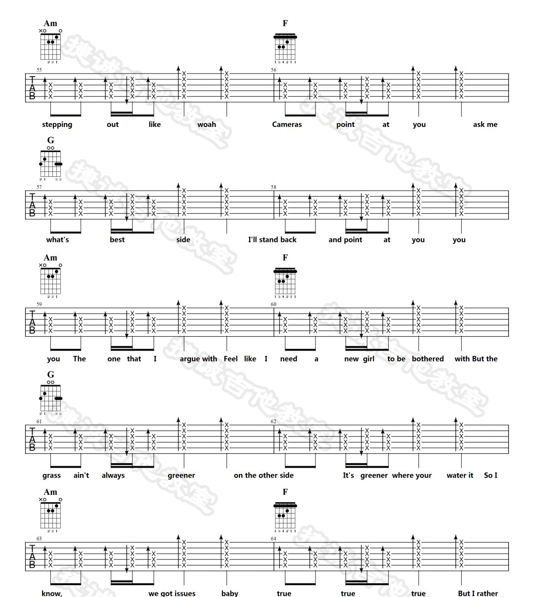 AsLongAsYouLoveMe吉他谱,原版歌曲,简单C调弹唱教学,六线谱指弹简谱9张图