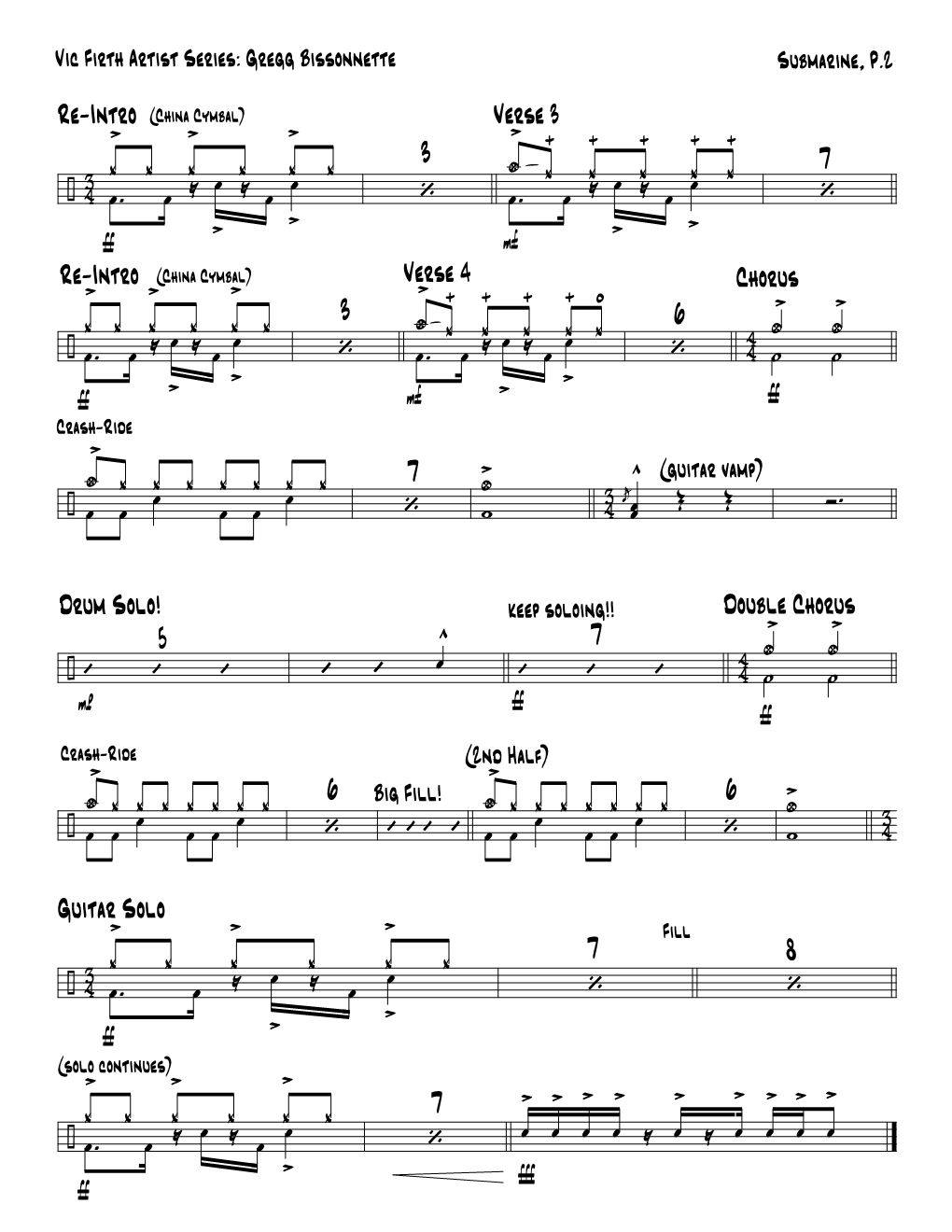 Submarine吉他谱,原版歌曲,简单未知调弹唱教学,六线谱指弹简谱2张图