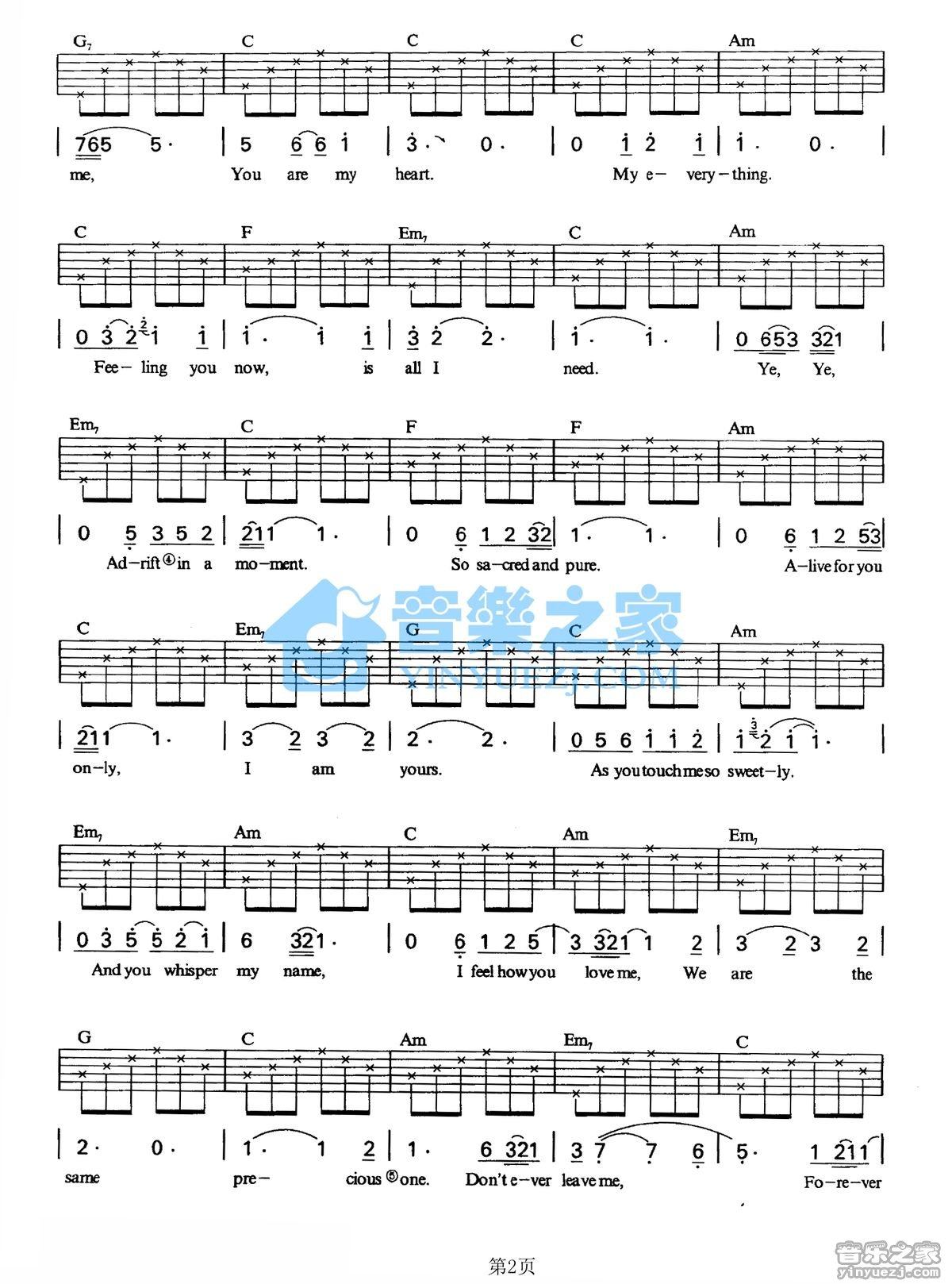 SoBlessed吉他谱,原版歌曲,简单C调弹唱教学,六线谱指弹简谱2张图
