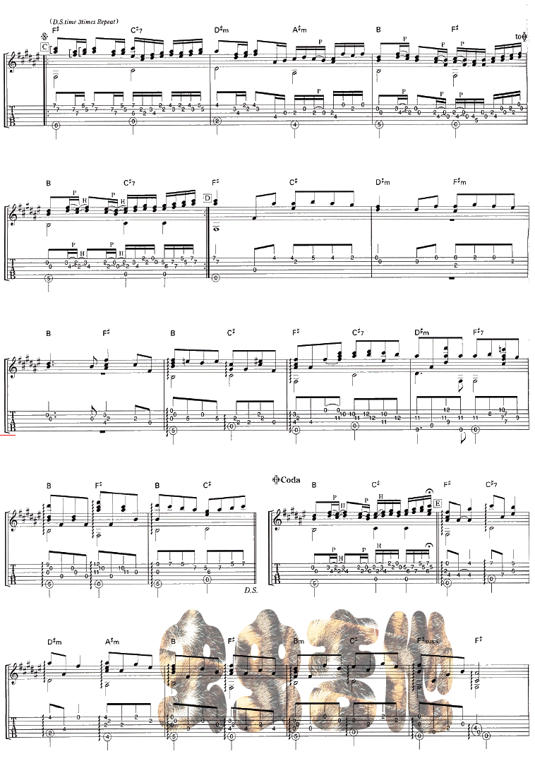 Canon卡农吉他谱,原版歌曲,简单独奏_弹唱教学,六线谱指弹简谱3张图